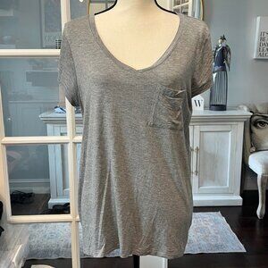 Cable & Gauge Soft V Neck Pocket T shirt Gray XL